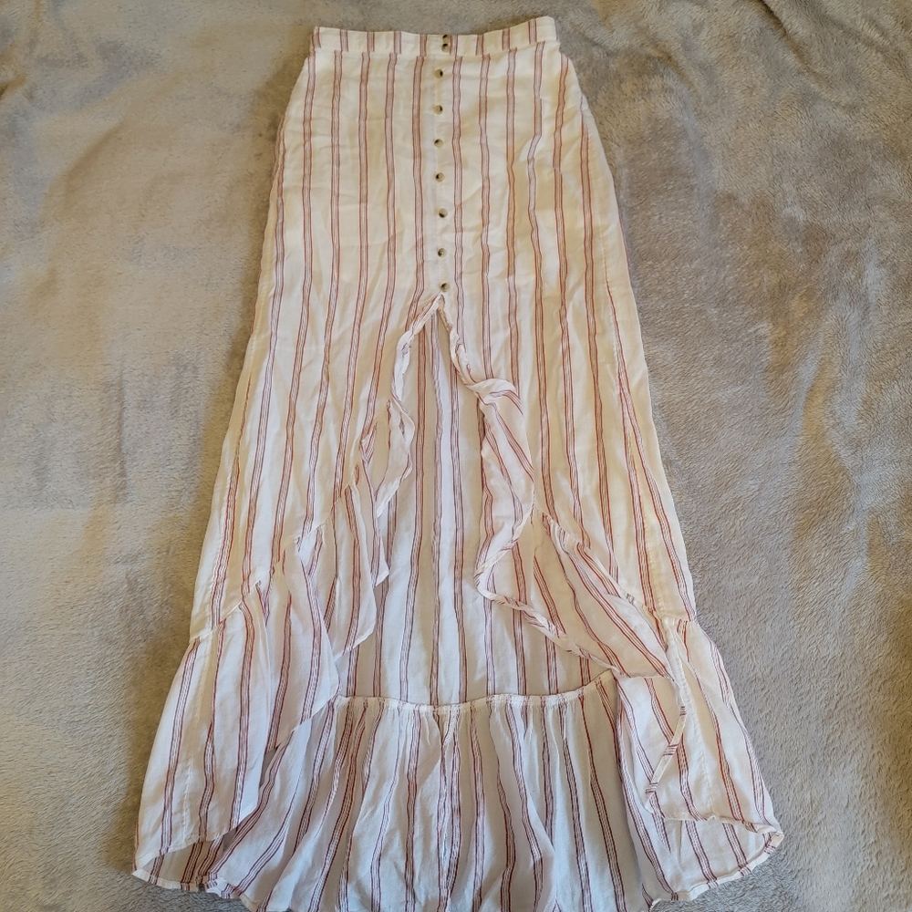 American Eagle Outfitters || vertical striped high-low skirt